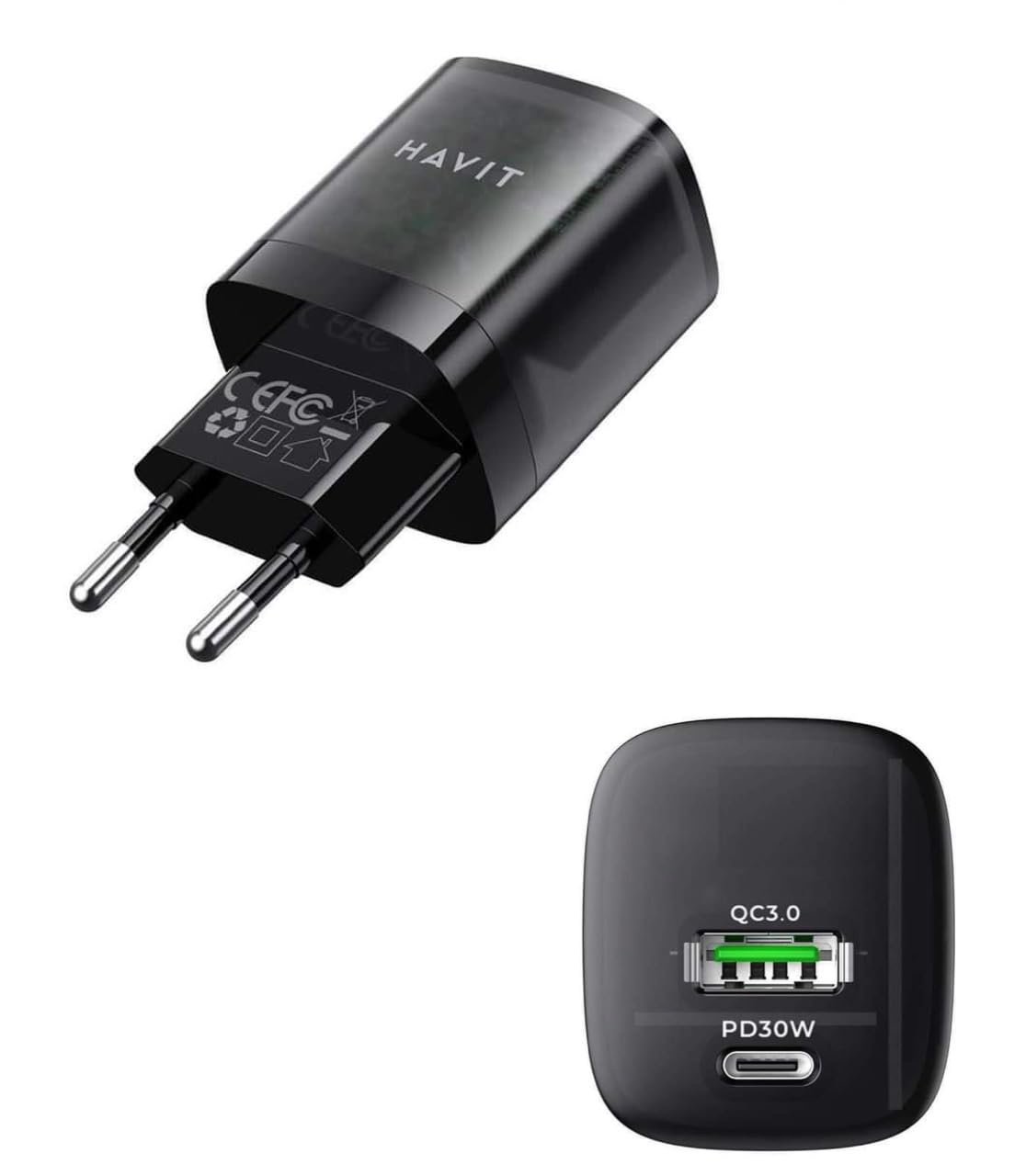 MBUSHES PER TELEFON USB-C 30W HAVIT PD30W C2L 1m BLACK