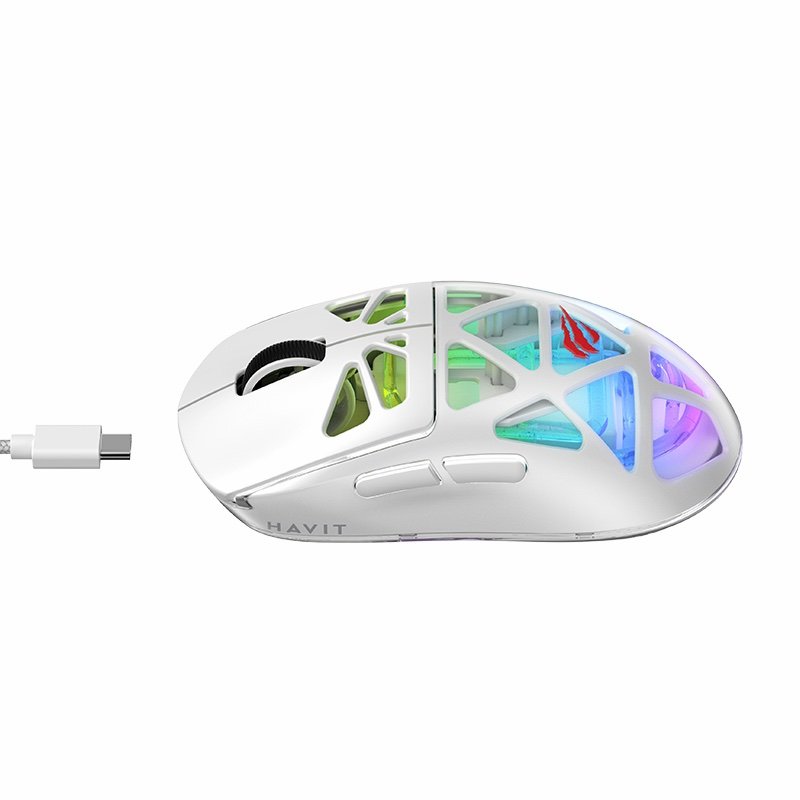 MOUSE GAMING WIRELESS HAVIT TRI-MODE MS1044 WB WHITE